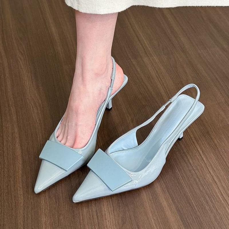 Heel Sandals Pointy High Slingback Sky Blue 39
