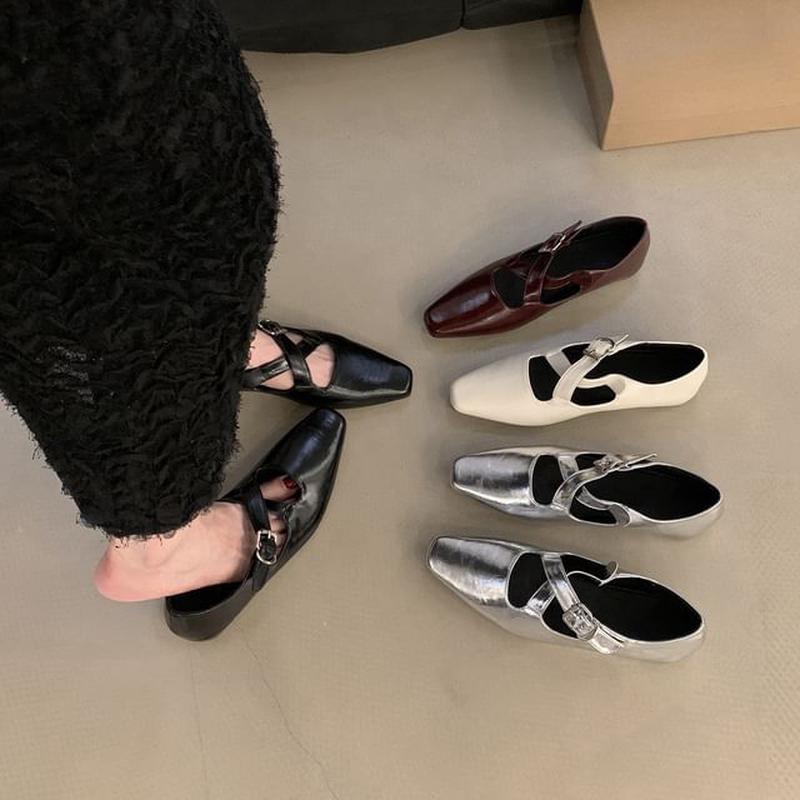 Wedge Criss Toe Hidden Mary Jane Pumps Square Cross Wine Red 38