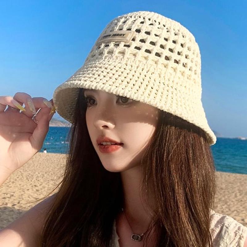 Bucket Plain Hat Straw D-411 - Khaki One Size