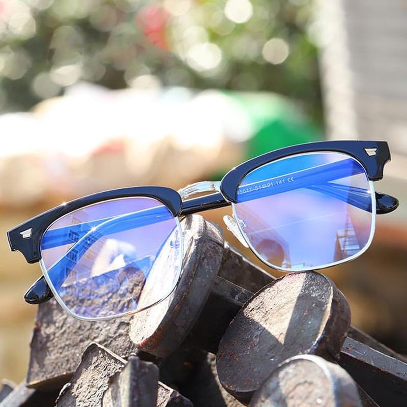 Metal Frame Eyeglasses Vintage C4 - Gold & Leopard - Black & Brown One Size