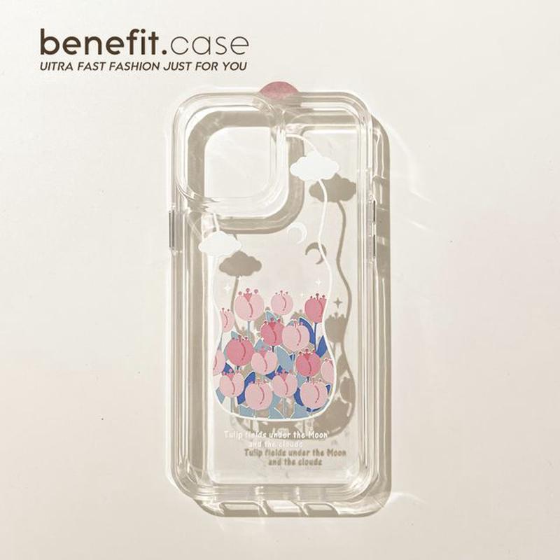 Transparent Tulip Case Phone BN4782A - Pink Tulip - Transparent iPhone 8 Plus