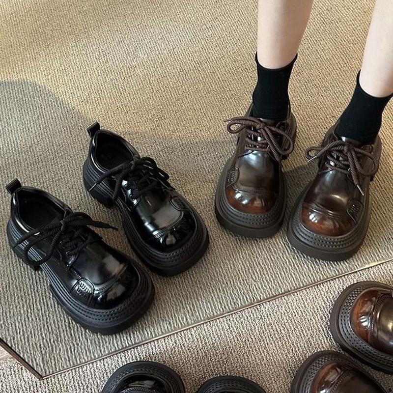 Shoes Up Platform Lace Brown 40