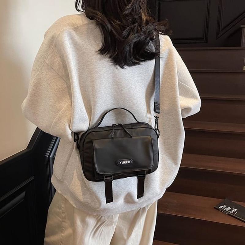 Bag Lettering Multi-Pocket Crossbody Black One Size