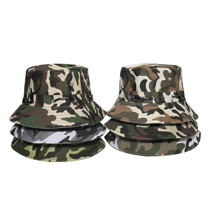/ Hat Print Plain Camouflage Bucket Army Green One Size