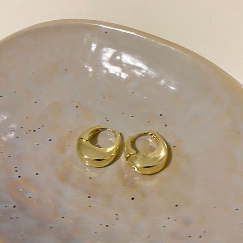 Earring Hoop Chunky 1 Pair - Gold One Size