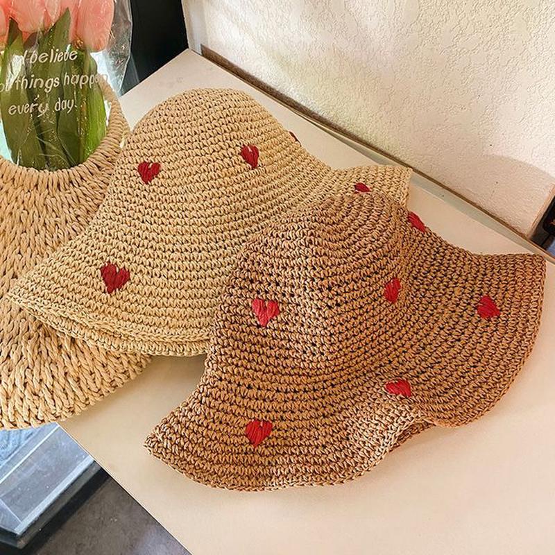 Sun Woven Hat Khaki One Size