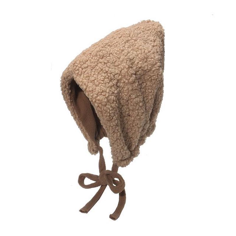 Hat Faux Bonnet Shearling Brown One Size