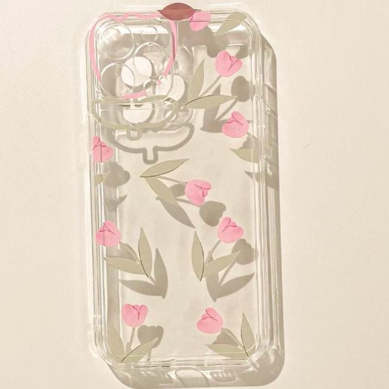 Tulip Phone Transparent Case BN2552D - Pink iPhone 12 mini