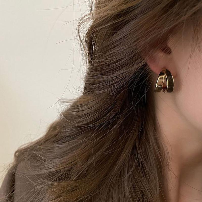 Open Alloy Hoop Earring 1 Pair - Coffee One Size