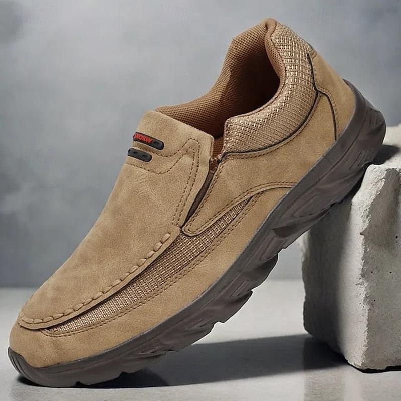  Slip-On Loafers Suede Men's Lightweight Light Brown US8 / EU40 / UK7 / CN41