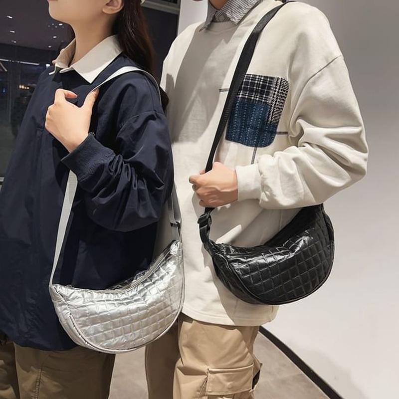 Crossbody Bag Quilted Black One Size