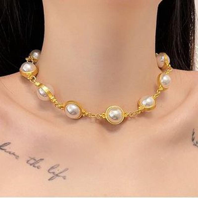 Bracelet Faux Alloy Pearl Dangle Necklace / Earring 1 Pair - Earring - Silver Needle - Gold One Size