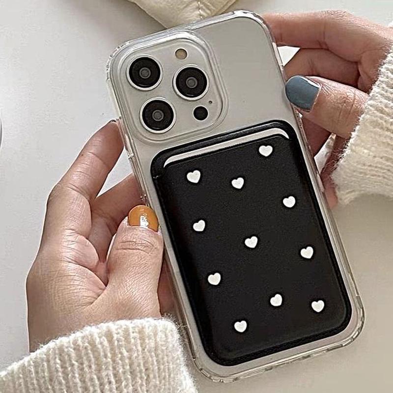/ Magnetic Card Holder Set with MagSafe) Case (Compatible Phone Heart Without Card Holder - Transparent iPhone 16 Plus