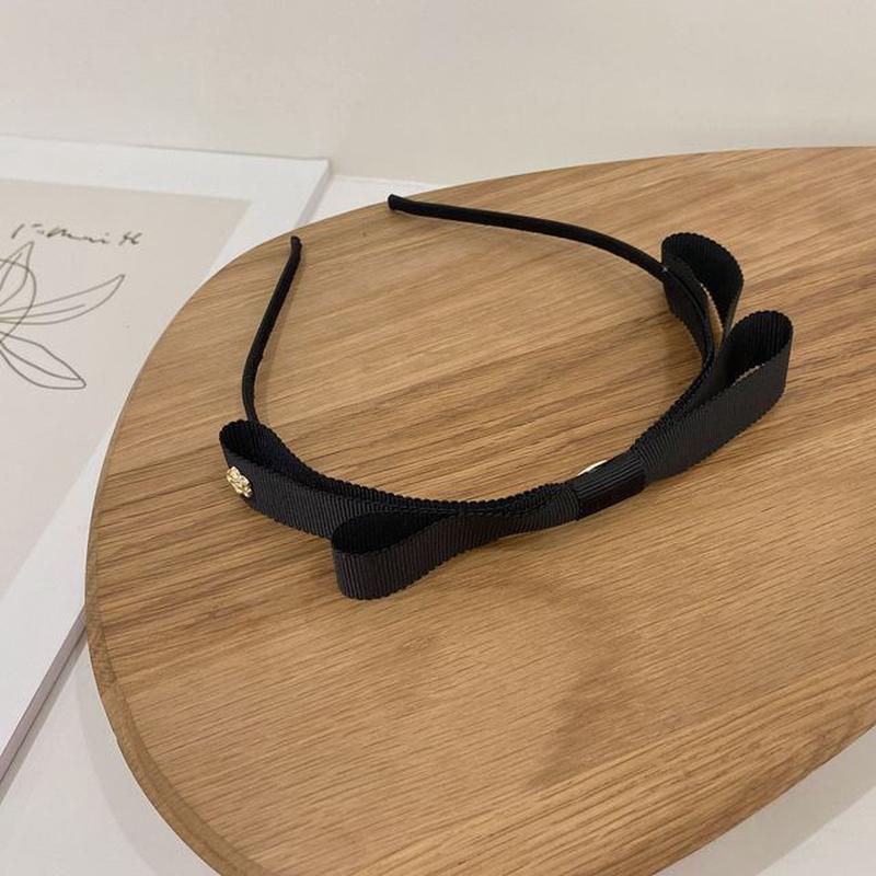 Ribbon Fabric Headband Black One Size