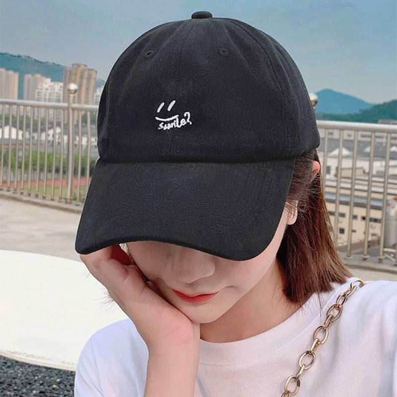 Cap Baseball Smiley Embroidered Khaki M