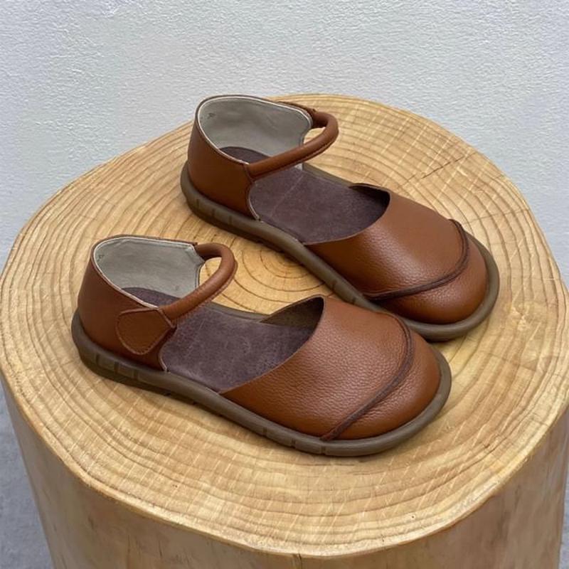 Platform Faux D'Orsay Leather Shoes Coffee 38