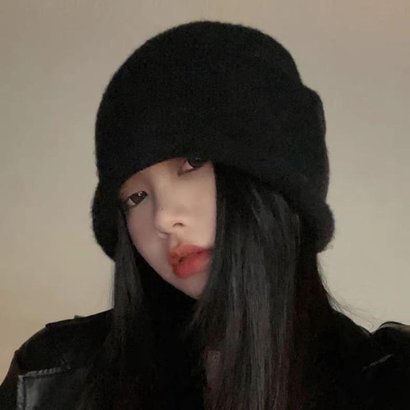 Beanie Plain Drawstring Edition - Black M