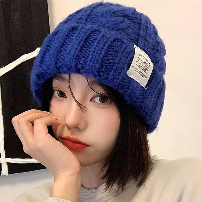 Fluffy Ear Hat Plain Ear Fluffy Hat - Black M