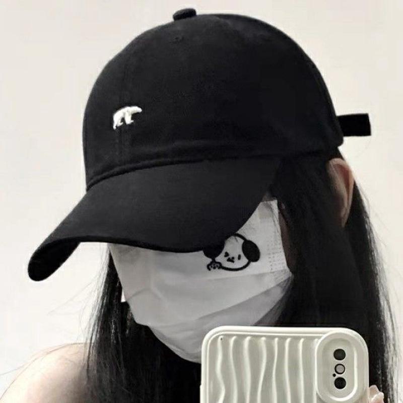 Bear Polar Embroidered Baseball Cap Navy Blue One Size