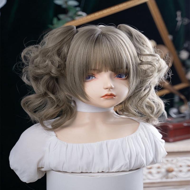 Gray 30CM Clips With Ponytail Synthetic Brown Length Double Wig Claw GrayBrown FreeSize