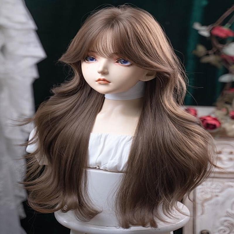 Length Brown 71CM Air Wig Wavy With Bangs Brown FreeSize