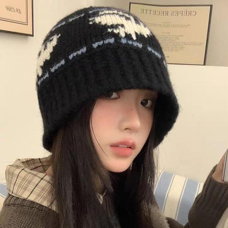 Beanie Ribbed Patterned Black M