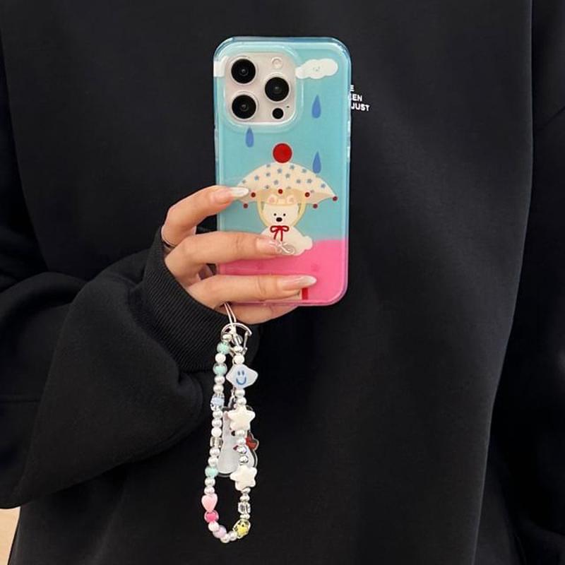 with Phone Case Strap Dog With Strap - Blue & Pink iPhone 16