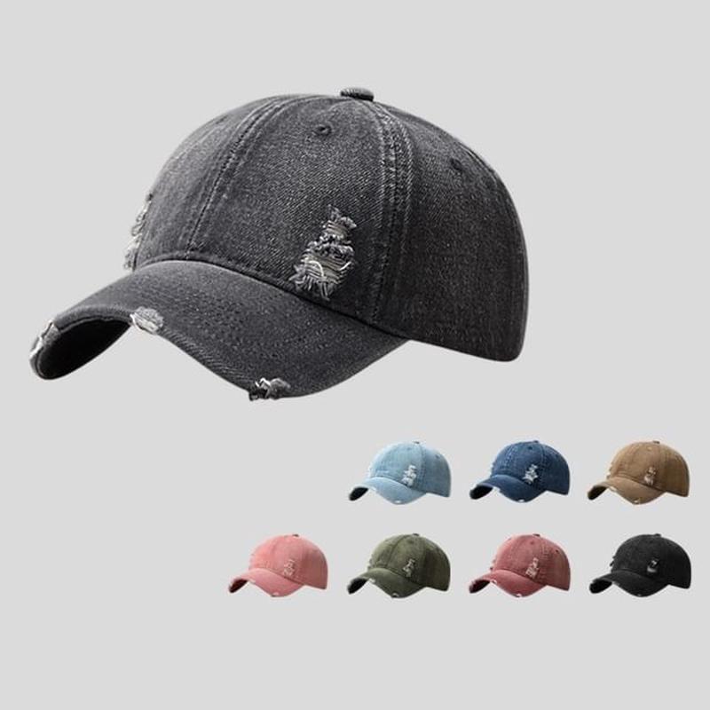 Baseball Distressed Washed Denim Cap N311 - Light Blue One Size