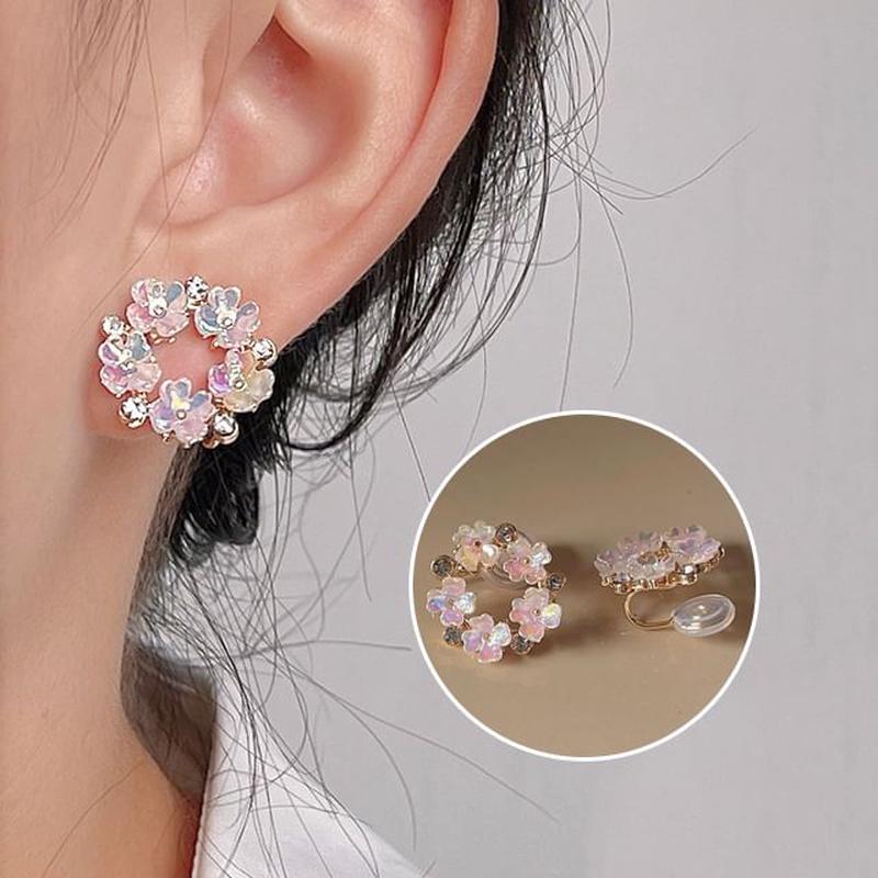 Alloy Earring Hoop Floral