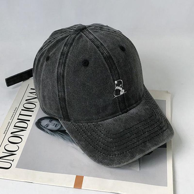 Panda Baseball Cap Embroidered F1091 - Khaki One Size