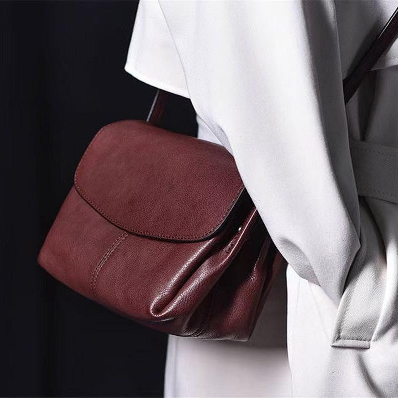 Fabric Retro Chocolate Bag CrossBody Leather Messenger Chocolate