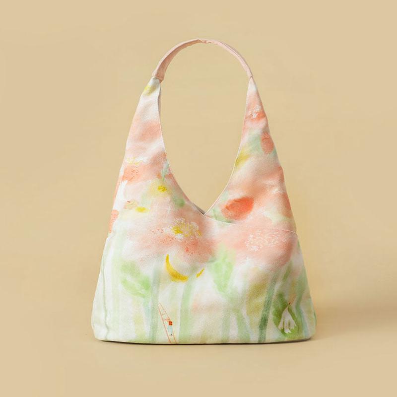 Pink Illustration Original Bag Shoulder Canvas Japanese Pink