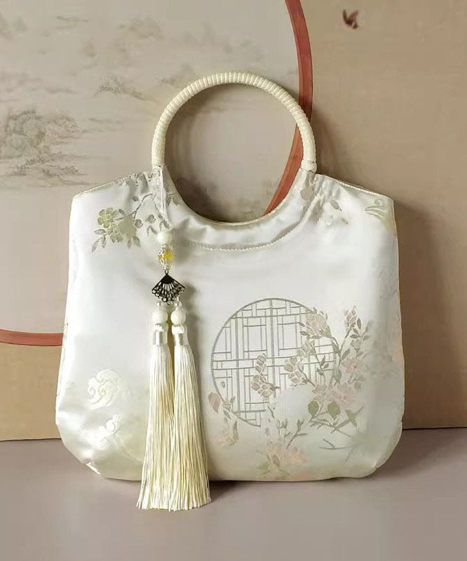 Print Beige Original Tassel New Chinese Handbag Tote Mulberry