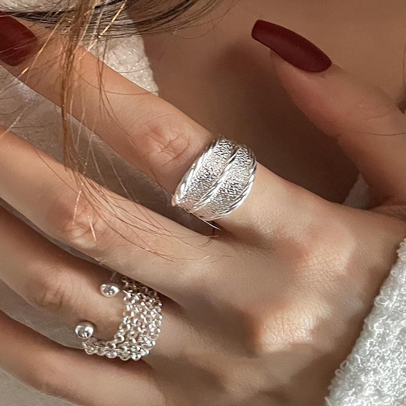 Wrinkled Two Set New 2025 Silk Piece Silver Rings Sterling