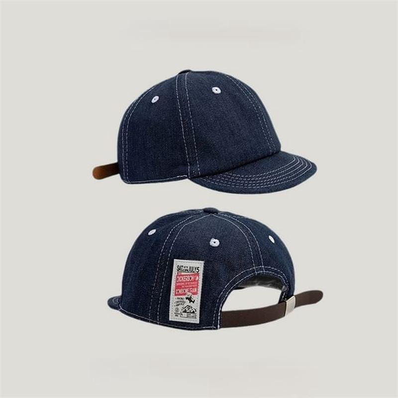 Cap Denim Applique Baseball N484 - Black One Size