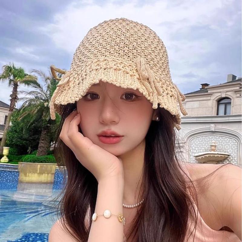 Linen Hat Cotton Bucket Black One Size