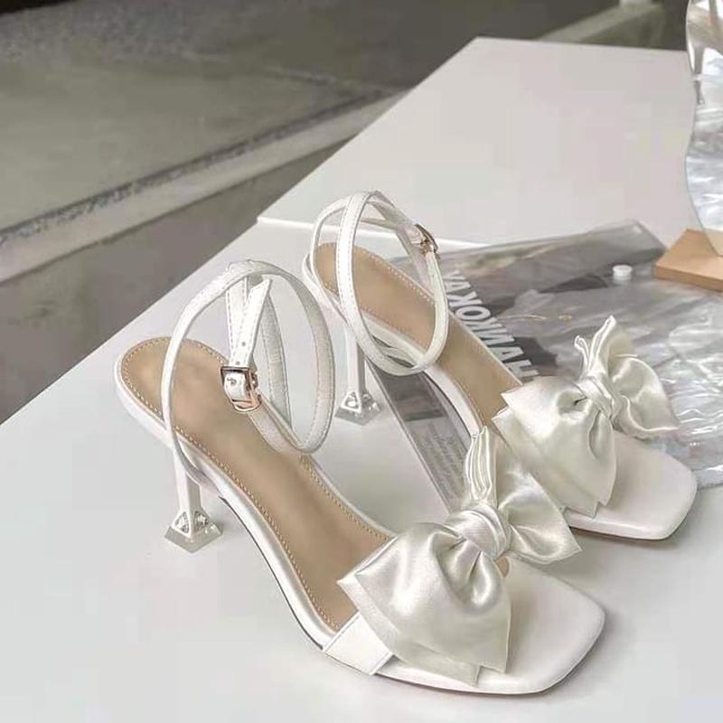 Accent Sandals High Bow Heel White 39