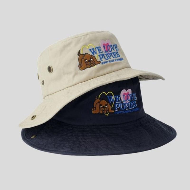 Embroidered Cartoon Hat Bucket N407 - Beige One Size