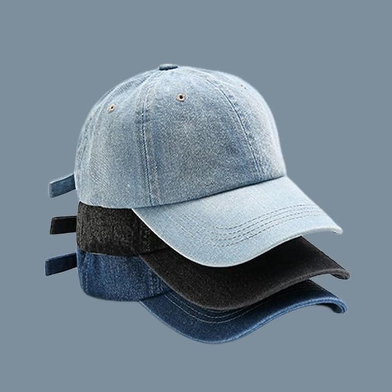Cap Denim Washed Baseball N419 - Adjustable - Dark Blue One Size