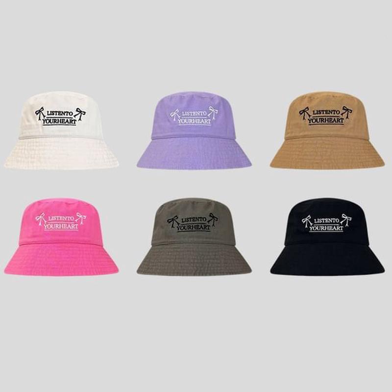 Embroidered Hat Lettering Bucket N288 - Purple One Size