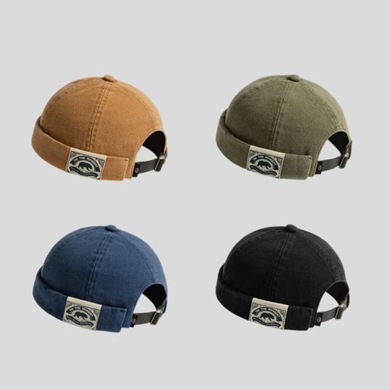 Applique Hat Brimless N304 - Blue One Size