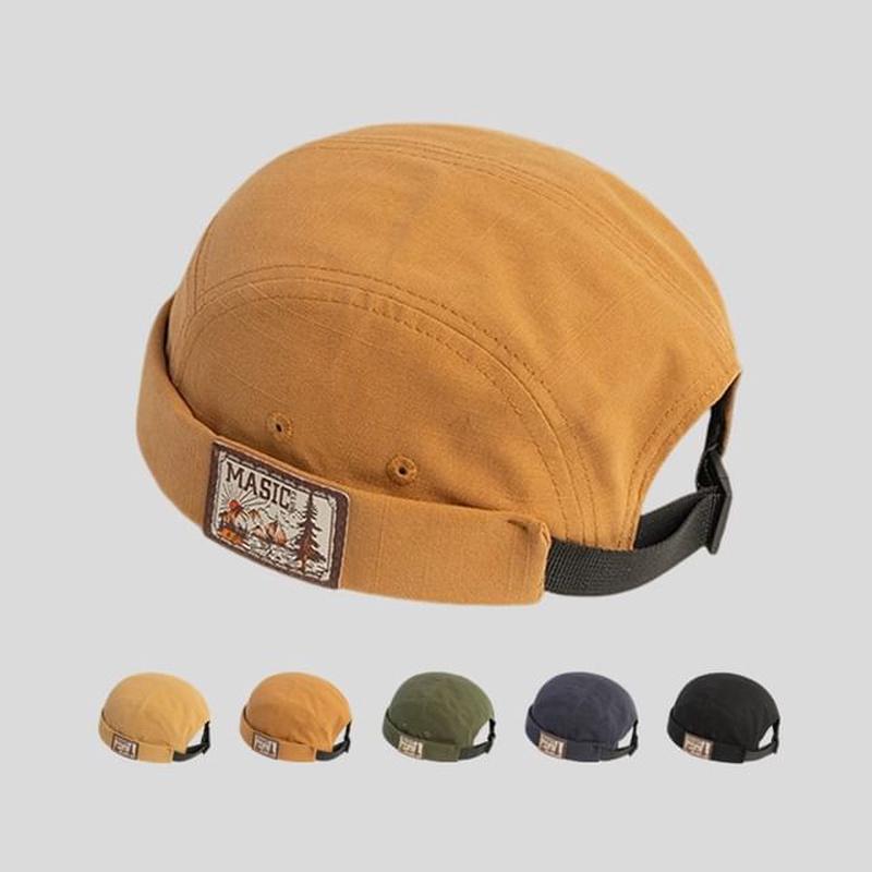 Brimless Applique Hat N347 - Black One Size