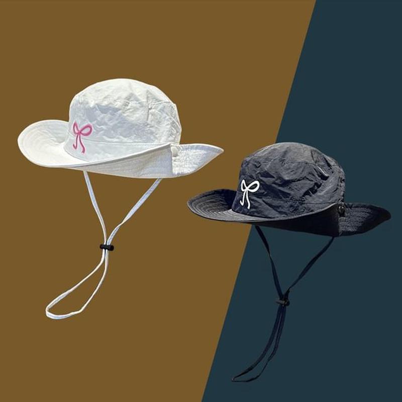 Boonie Bow Embroidered Hat N264 - Khaki One Size