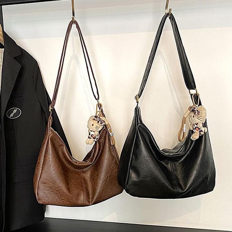 Bag Crossbody Leather Faux Brown One Size