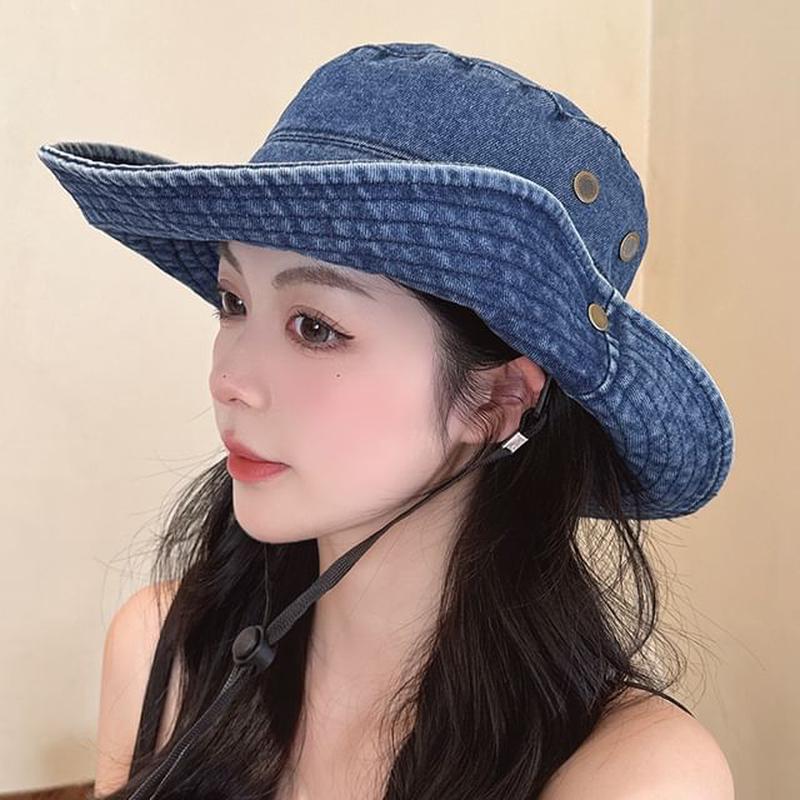 Denim Hat Washed Boonie C3738 - Medium blue One Size