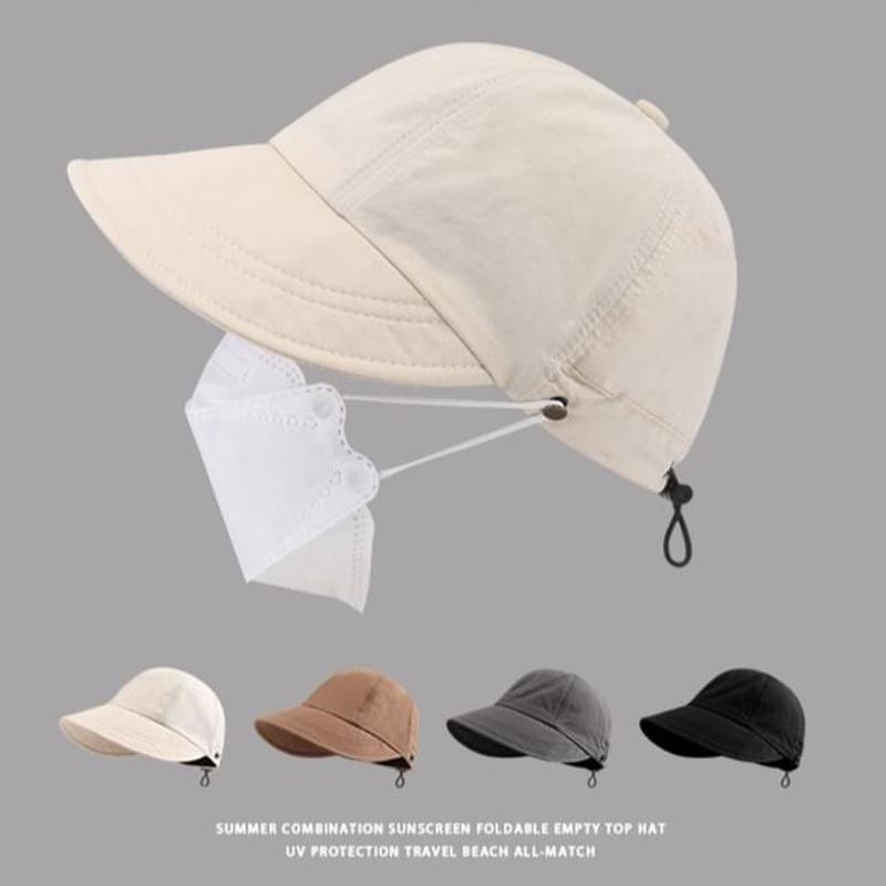 Wide Cap Plain Brim C3744 -  Black One Size