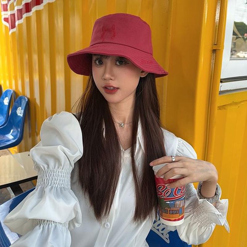 Plain Hat Cloche Black One Size