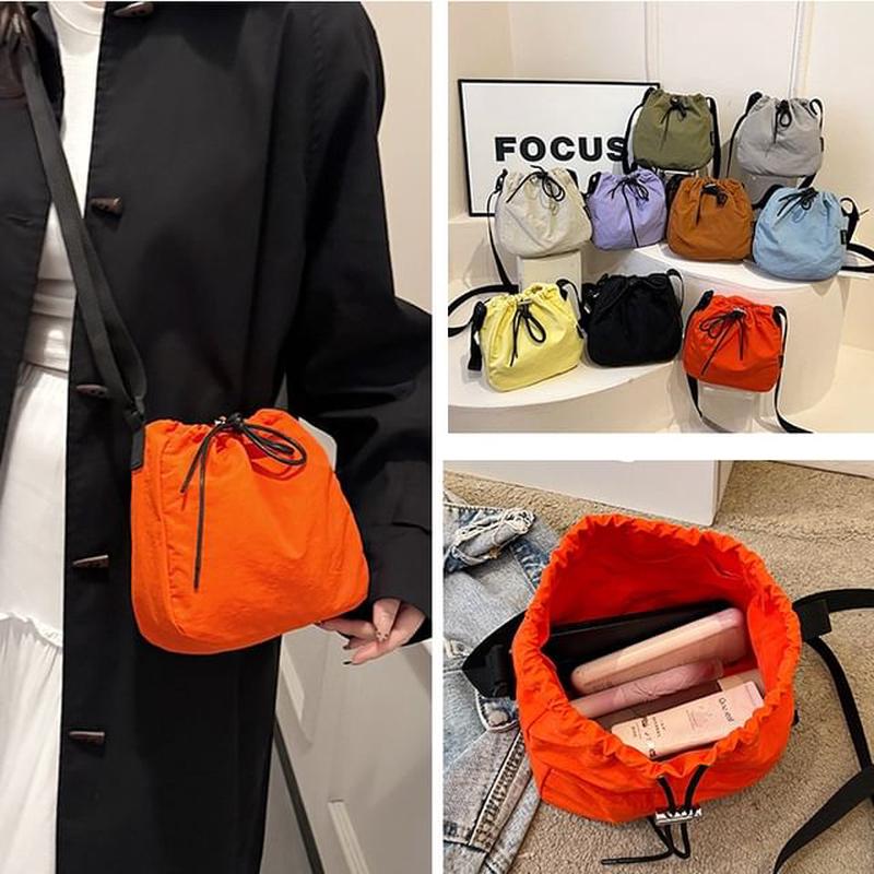 Bag Drawstring Crossbody Yellow One Size