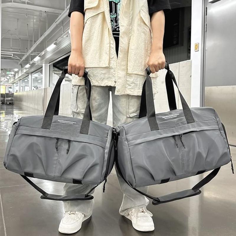 Bag Nylon Duffel Lettering Black L