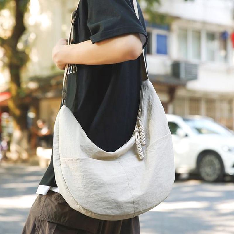 Nylon Bag Crossbody Plain Off-White One Size